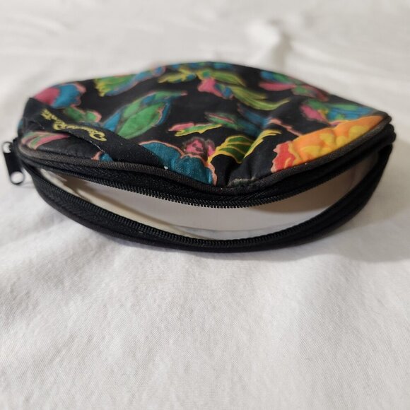 Vintage Oscar de la Renta Floral Print Zip Close Travel Toiletry Cosmetic Bag - Picture 8 of 12